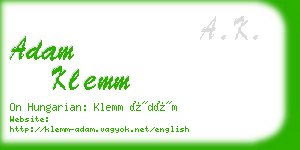 adam klemm business card